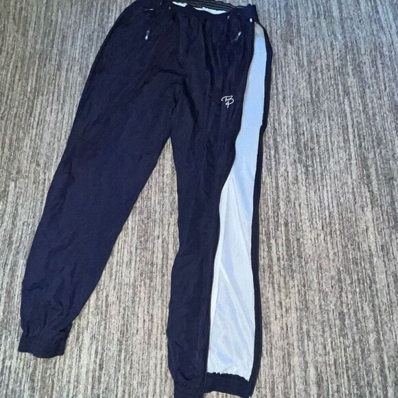 Bear Paw Mens XL Elastic Waist Jogger Track Pants Full Zip Sides Blue Pockets - Picture 4 of 7